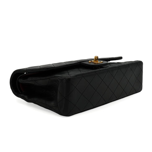 VINTAGE CHANEL CLASSIC FLAP MEDIUM CHAIN SHOULDER BAG BLACK LAMB SKIN GOLD HARDWARE 90341860