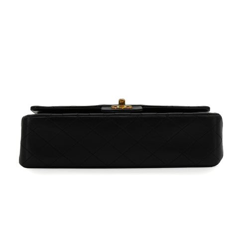 VINTAGE CHANEL CLASSIC FLAP MEDIUM CHAIN SHOULDER BAG BLACK LAMB SKIN GOLD HARDWARE 90341860