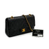 VINTAGE CHANEL CLASSIC FLAP MEDIUM CHAIN SHOULDER BAG BLACK LAMB SKIN GOLD HARDWARE 90342590