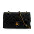 VINTAGE CHANEL CLASSIC FLAP MEDIUM CHAIN SHOULDER BAG BLACK LAMB SKIN GOLD HARDWARE 90342590