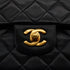 VINTAGE CHANEL CLASSIC FLAP MEDIUM CHAIN SHOULDER BAG BLACK LAMB SKIN GOLD HARDWARE 90342590