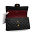 VINTAGE CHANEL CLASSIC FLAP MEDIUM CHAIN SHOULDER BAG BLACK LAMB SKIN GOLD HARDWARE 90342590