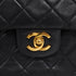 VINTAGE CHANEL CLASSIC FLAP MEDIUM CHAIN SHOULDER BAG BLACK LAMB SKIN GOLD HARDWARE 90343408