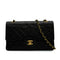VINTAGE CHANEL CLASSIC FLAP MEDIUM CHAIN SHOULDER BAG BLACK LAMB SKIN GOLD HARDWARE 90343612