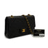 VINTAGE CHANEL CLASSIC FLAP MEDIUM CHAIN SHOULDER BAG BLACK LAMB SKIN GOLD HARDWARE 90343625