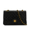 VINTAGE CHANEL CLASSIC FLAP MEDIUM CHAIN SHOULDER BAG BLACK LAMB SKIN GOLD HARDWARE 90343625