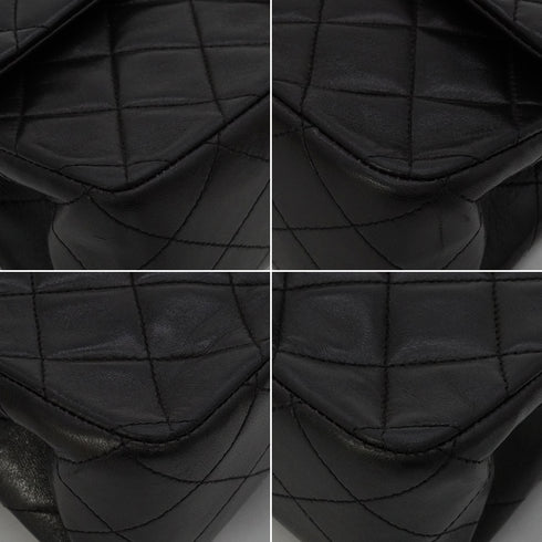 VINTAGE CHANEL CLASSIC FLAP MEDIUM CHAIN SHOULDER BAG BLACK LAMB SKIN GOLD HARDWARE 90343625