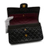 VINTAGE CHANEL CLASSIC FLAP MEDIUM CHAIN SHOULDER BAG BLACK LAMB SKIN GOLD HARDWARE 90343625