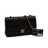 VINTAGE CHANEL CLASSIC FLAP MEDIUM CHAIN SHOULDER BAG BLACK LAMB SKIN GOLD HARDWARE 90343860