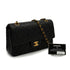 VINTAGE CHANEL CLASSIC FLAP MEDIUM CHAIN SHOULDER BAG BLACK LAMB SKIN GOLD HARDWARE 90343913