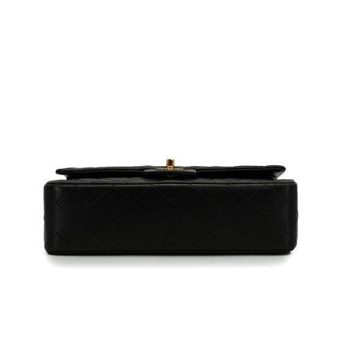 VINTAGE CHANEL CLASSIC FLAP MEDIUM CHAIN SHOULDER BAG BLACK LAMB SKIN GOLD HARDWARE 90343913
