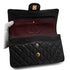 VINTAGE CHANEL CLASSIC FLAP MEDIUM CHAIN SHOULDER BAG BLACK LAMB SKIN GOLD HARDWARE 90343913