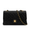 VINTAGE CHANEL CLASSIC FLAP MEDIUM CHAIN SHOULDER BAG BLACK LAMB SKIN GOLD HARDWARE 90343945