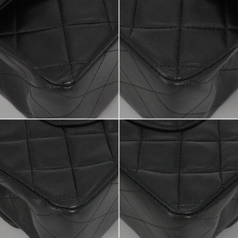 VINTAGE CHANEL CLASSIC FLAP MEDIUM CHAIN SHOULDER BAG BLACK LAMB SKIN GOLD HARDWARE 90343945