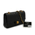 VINTAGE CHANEL CLASSIC FLAP MEDIUM CHAIN SHOULDER BAG BLACK LAMB SKIN GOLD HARDWARE 90343946