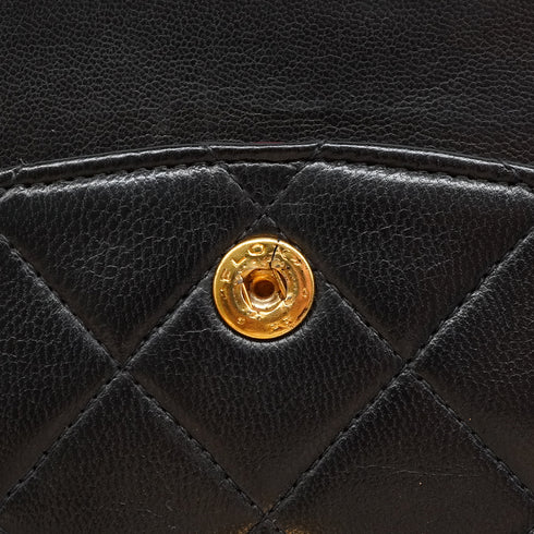 VINTAGE CHANEL CLASSIC FLAP MEDIUM CHAIN SHOULDER BAG BLACK LAMB SKIN GOLD HARDWARE 90343946