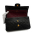 VINTAGE CHANEL CLASSIC FLAP MEDIUM CHAIN SHOULDER BAG BLACK LAMB SKIN GOLD HARDWARE 90343946