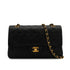 VINTAGE CHANEL CLASSIC FLAP MEDIUM CHAIN SHOULDER BAG BLACK LAMB SKIN GOLD HARDWARE 90343950