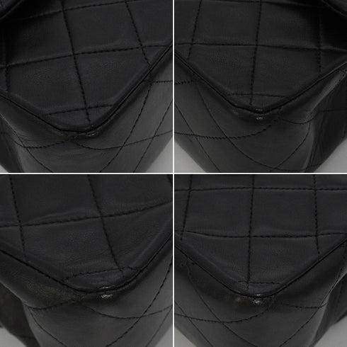 VINTAGE CHANEL CLASSIC FLAP MEDIUM CHAIN SHOULDER BAG BLACK LAMB SKIN GOLD HARDWARE 90343950
