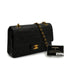 VINTAGE CHANEL CLASSIC FLAP MEDIUM CHAIN SHOULDER BAG BLACK LAMB SKIN GOLD HARDWARE 90344100