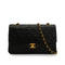 VINTAGE CHANEL CLASSIC FLAP MEDIUM CHAIN SHOULDER BAG BLACK LAMB SKIN GOLD HARDWARE 90344100