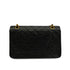 VINTAGE CHANEL CLASSIC FLAP MEDIUM CHAIN SHOULDER BAG BLACK LAMB SKIN GOLD HARDWARE 90344100