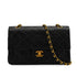 VINTAGE CHANEL CLASSIC FLAP MEDIUM CHAIN SHOULDER BAG BLACK LAMB SKIN GOLD HARDWARE 90344443