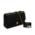 VINTAGE CHANEL CLASSIC FLAP MEDIUM CHAIN SHOULDER BAG BLACK LAMB SKIN GOLD HARDWARE 90344579