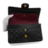 VINTAGE CHANEL CLASSIC FLAP MEDIUM CHAIN SHOULDER BAG BLACK LAMB SKIN GOLD HARDWARE 90344579