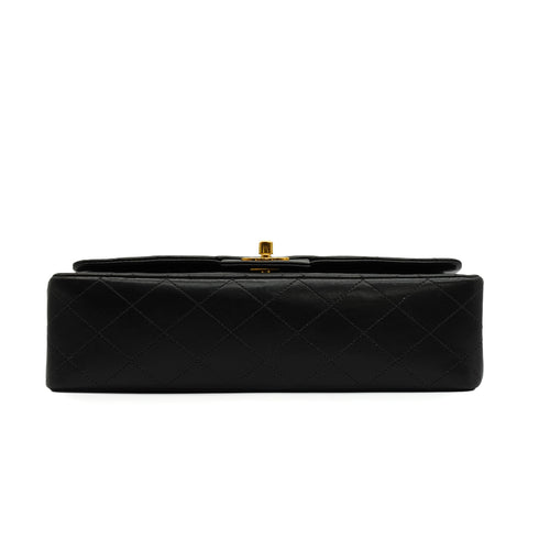 VINTAGE CHANEL CLASSIC FLAP MEDIUM CHAIN SHOULDER BAG BLACK LAMB SKIN GOLD HARDWARE 90345157