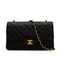 VINTAGE CHANEL CLASSIC FLAP MEDIUM CHAIN SHOULDER BAG BLACK LAMB SKIN GOLD HARDWARE 90346097