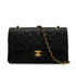 VINTAGE CHANEL CLASSIC FLAP MEDIUM CHAIN SHOULDER BAG BLACK LAMB SKIN GOLD HARDWARE 90346097