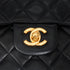 VINTAGE CHANEL CLASSIC FLAP MEDIUM CHAIN SHOULDER BAG BLACK LAMB SKIN GOLD HARDWARE 90346097