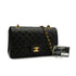 VINTAGE CHANEL CLASSIC FLAP MEDIUM CHAIN SHOULDER BAG BLACK LAMB SKIN GOLD HARDWARE 90346113