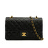 VINTAGE CHANEL CLASSIC FLAP MEDIUM CHAIN SHOULDER BAG BLACK LAMB SKIN GOLD HARDWARE 90346113