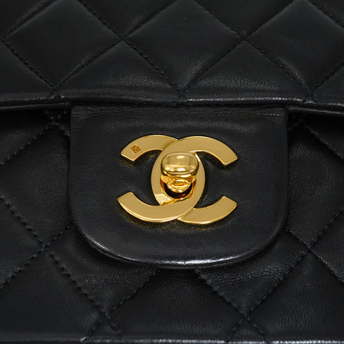 VINTAGE CHANEL CLASSIC FLAP MEDIUM CHAIN SHOULDER BAG BLACK LAMB SKIN GOLD HARDWARE 90346113