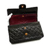 VINTAGE CHANEL CLASSIC FLAP MEDIUM CHAIN SHOULDER BAG BLACK LAMB SKIN GOLD HARDWARE 90346113