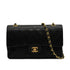 VINTAGE CHANEL CLASSIC FLAP MEDIUM CHAIN SHOULDER BAG BLACK LAMB SKIN GOLD HARDWARE 90346117