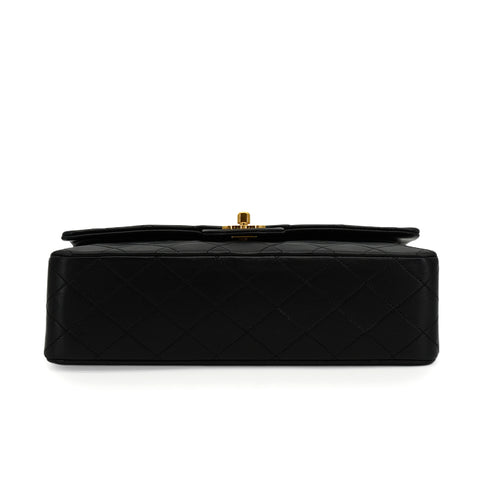 VINTAGE CHANEL CLASSIC FLAP MEDIUM CHAIN SHOULDER BAG BLACK LAMB SKIN GOLD HARDWARE 90346117
