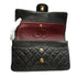 VINTAGE CHANEL CLASSIC FLAP MEDIUM CHAIN SHOULDER BAG BLACK LAMB SKIN GOLD HARDWARE 90346127