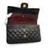 VINTAGE CHANEL CLASSIC FLAP MEDIUM CHAIN SHOULDER BAG BLACK LAMB SKIN GOLD HARDWARE 90346132