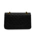 VINTAGE CHANEL CLASSIC FLAP MEDIUM CHAIN SHOULDER BAG BLACK LAMB SKIN GOLD HARDWARE 90346671