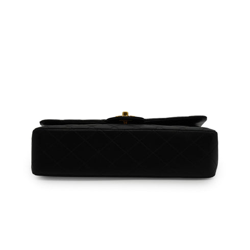 VINTAGE CHANEL CLASSIC FLAP MEDIUM CHAIN SHOULDER BAG BLACK LAMB SKIN GOLD HARDWARE 90346671