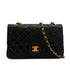 VINTAGE CHANEL CLASSIC FLAP MEDIUM CHAIN SHOULDER BAG BLACK LAMB SKIN GOLD HARDWARE 90346982