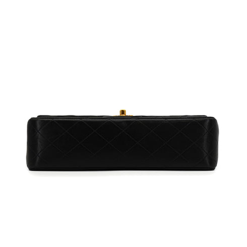 VINTAGE CHANEL CLASSIC FLAP MEDIUM CHAIN SHOULDER BAG BLACK LAMB SKIN GOLD HARDWARE 90346982