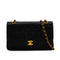VINTAGE CHANEL CLASSIC FLAP MEDIUM CHAIN SHOULDER BAG BLACK LAMB SKIN GOLD HARDWARE 90347156