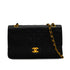 VINTAGE CHANEL CLASSIC FLAP MEDIUM CHAIN SHOULDER BAG BLACK LAMB SKIN GOLD HARDWARE 90347156