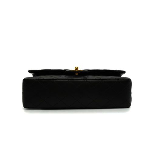 VINTAGE CHANEL CLASSIC FLAP MEDIUM CHAIN SHOULDER BAG BLACK LAMB SKIN GOLD HARDWARE 90347936