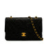 VINTAGE CHANEL CLASSIC FLAP MEDIUM CHAIN SHOULDER BAG BLACK LAMB SKIN GOLD HARDWARE 90348014