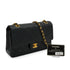 VINTAGE CHANEL CLASSIC FLAP MEDIUM CHAIN SHOULDER BAG BLACK LAMB SKIN GOLD HARDWARE 90348219